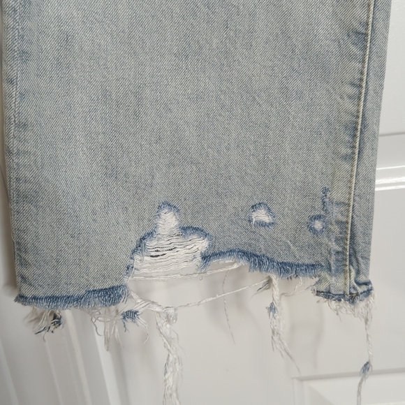 Adriano Goldschmiede The Jodi Crop High Rise Slim Flare Distressed Hem Jeans W32 - Picture 8 of 16